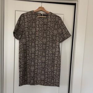 Zara Beige Snake Pattern Short Sleeve Tee